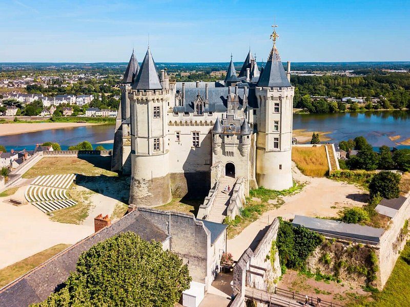 The Château de Saumur on its hill, the Loire and the town beyond